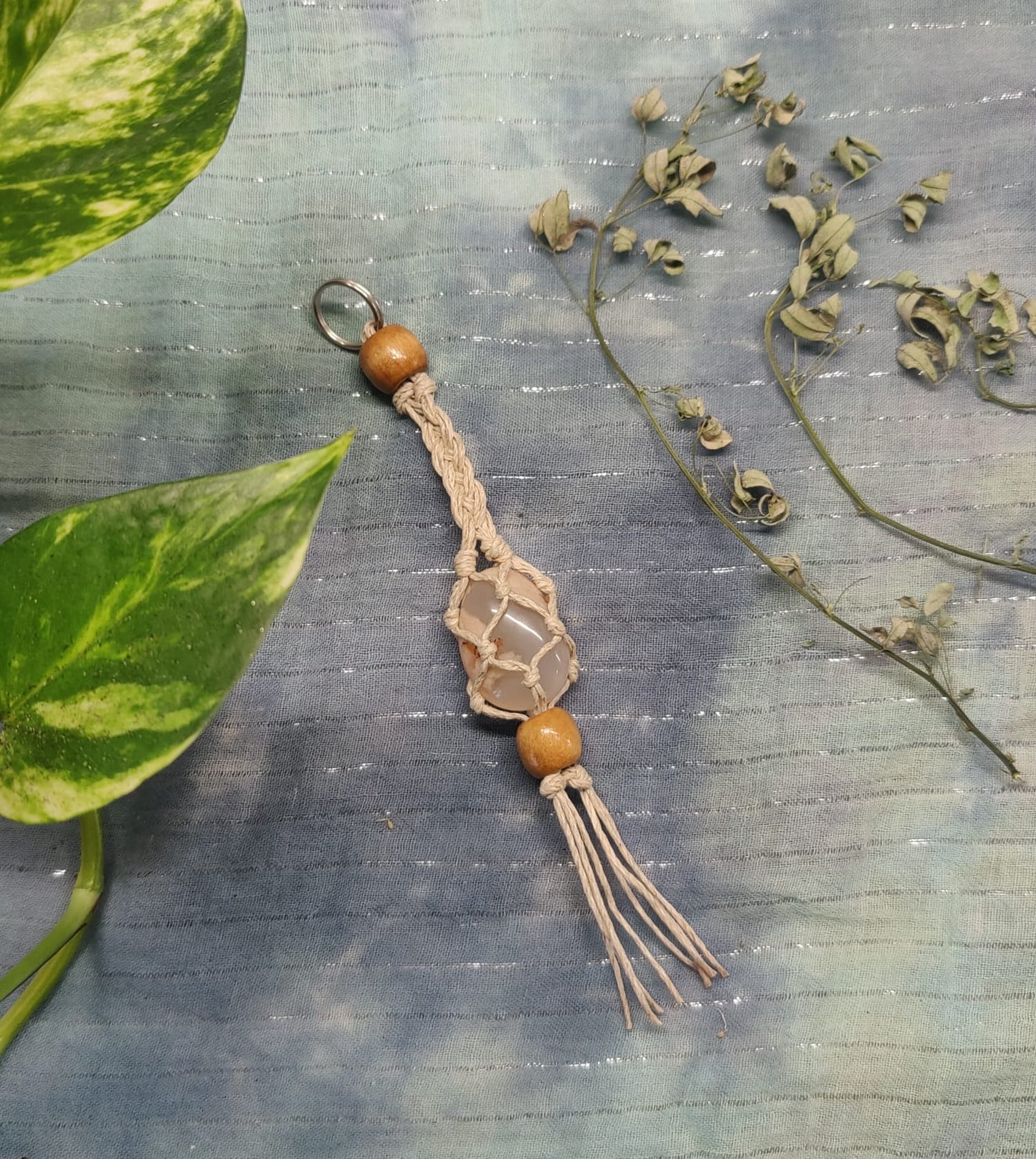 Kukka-akaatti ~laukkukoru, beige