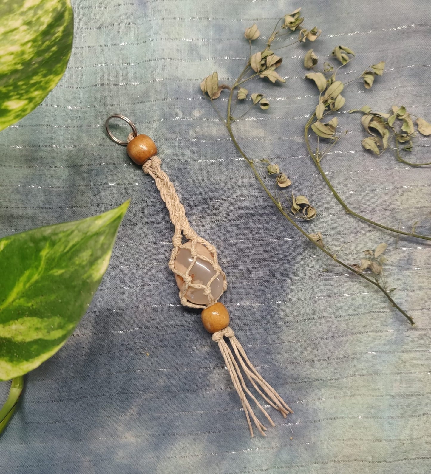 Kukka-akaatti ~laukkukoru, beige